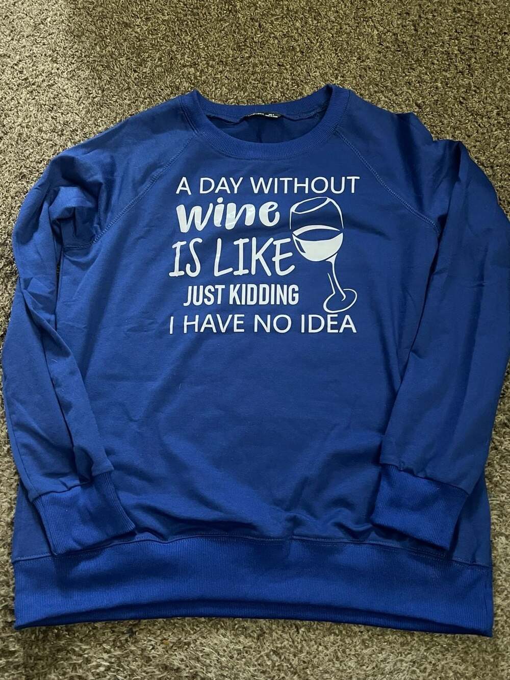 Lilicloth Women's Blue A Day Without Wine  Size M